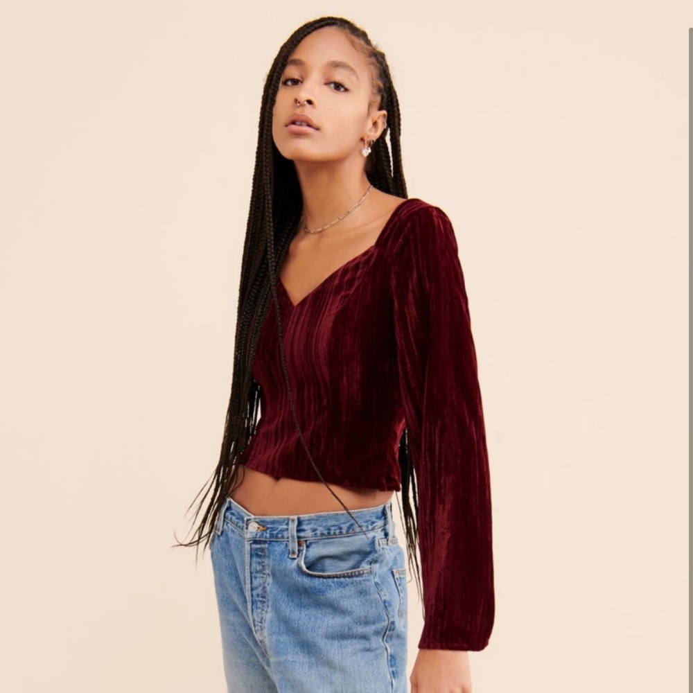 NWOT Urban Outfitters velvet blouse